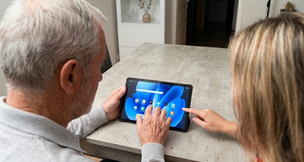Premier démarrage et prise en main d'une tablette Xiaomi à domicile : l'exemple de C. P. accompagnement numérique tablette
